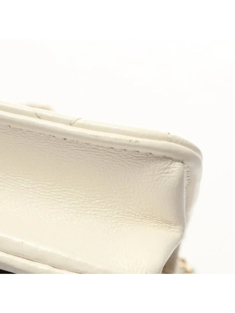 Chanel Shoulder Bag Quilted White Leather Chain Wallet